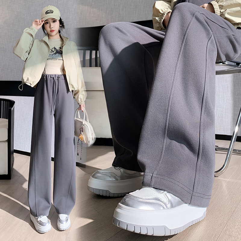 孕妇裤秋冬款外穿2024新款孕期阔腿裤春秋直筒加绒裤子孕妇装冬季