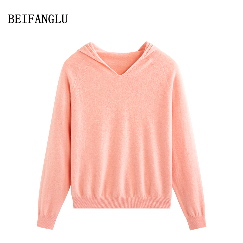 北北方鹿【100%绵羊毛】无缝一体2025早秋百搭连帽针织衫26211