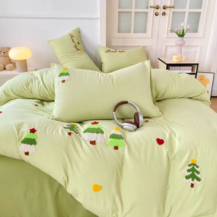 013新款水洗云朵棉毛巾绣四件套