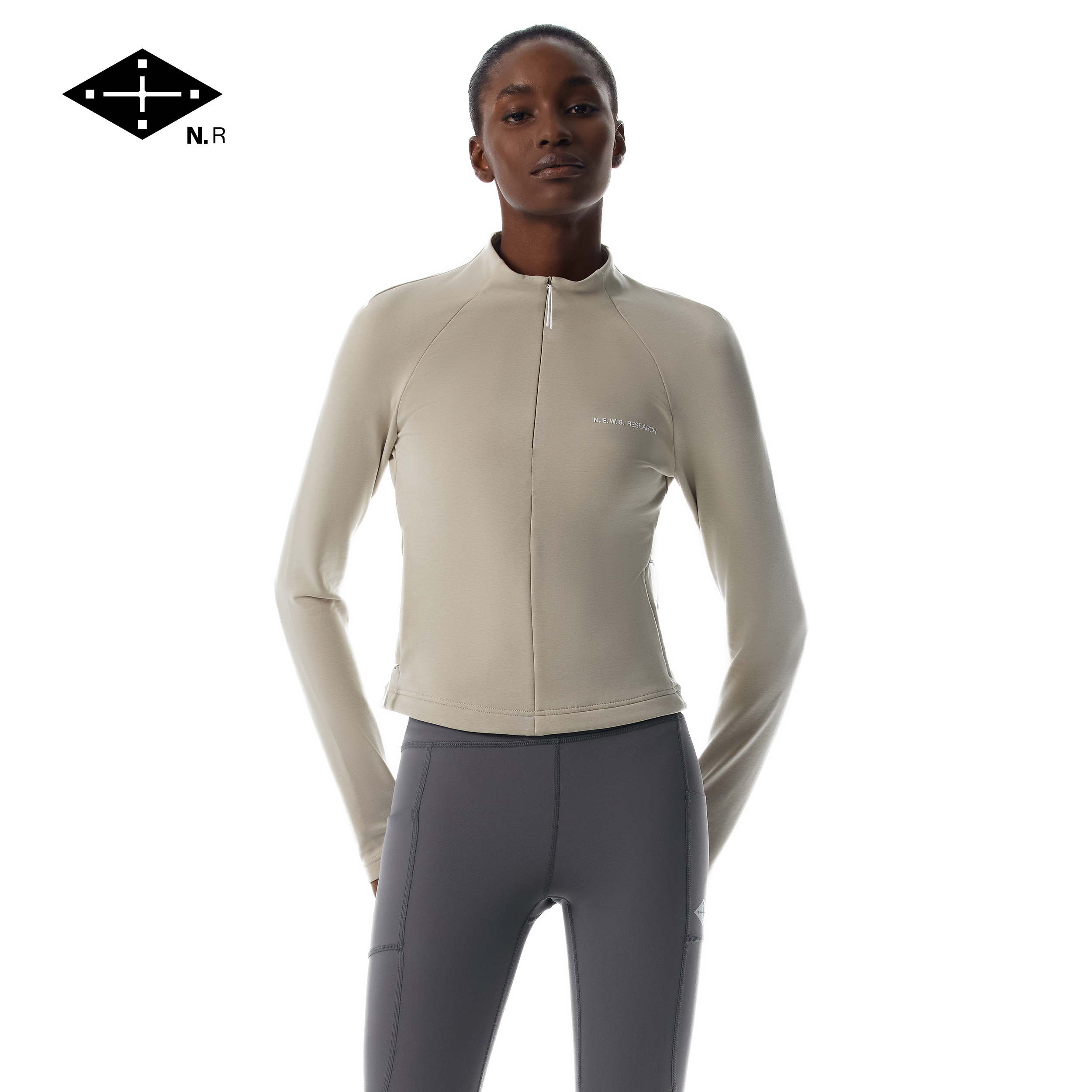 NR杻石 moss zip hoodie透气保暖热感立领拉链女士外套