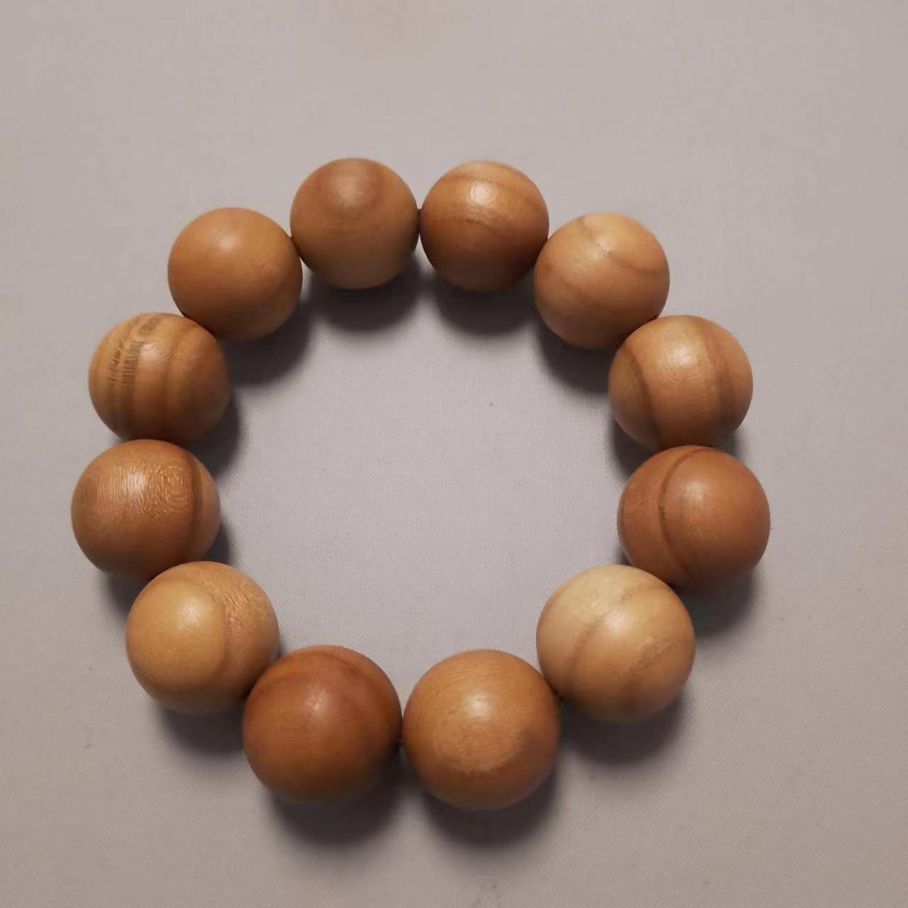 特色手工--原木.原色桃木珠子.本命平安手链