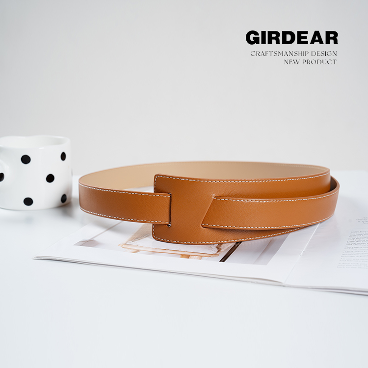 GIRDEAR/哥弟新款时尚通勤简约宽腰封配百搭装饰皮腰带女-1900508