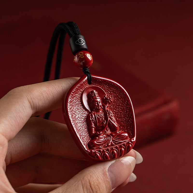 含辰砂工艺品保真高含量朱砂帝王红砂十二生肖本命佛守护神吊坠