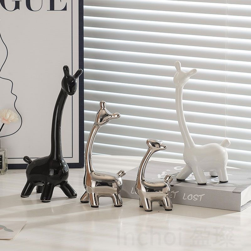 盈璨家居饰品小鹿一家四口摆件轻奢高档高级感玄关客厅电视柜酒柜