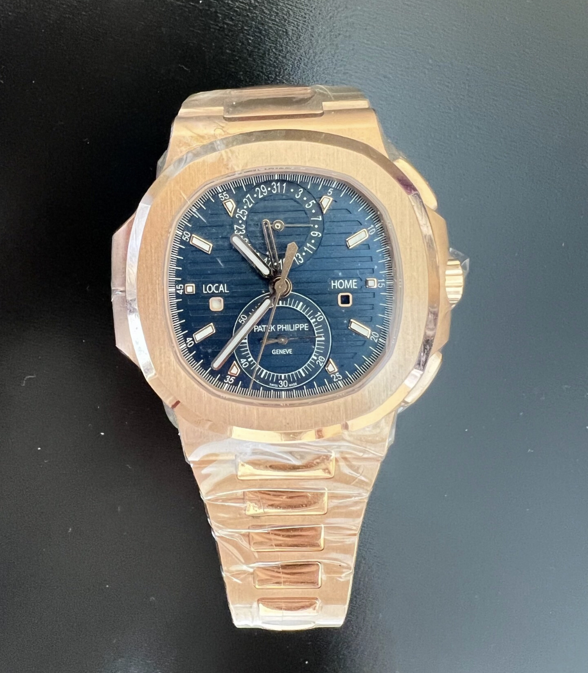 百达翡丽5990/1R 玫瑰金蓝盘 23年全套好价 鹦鹉螺顶配 现货供应