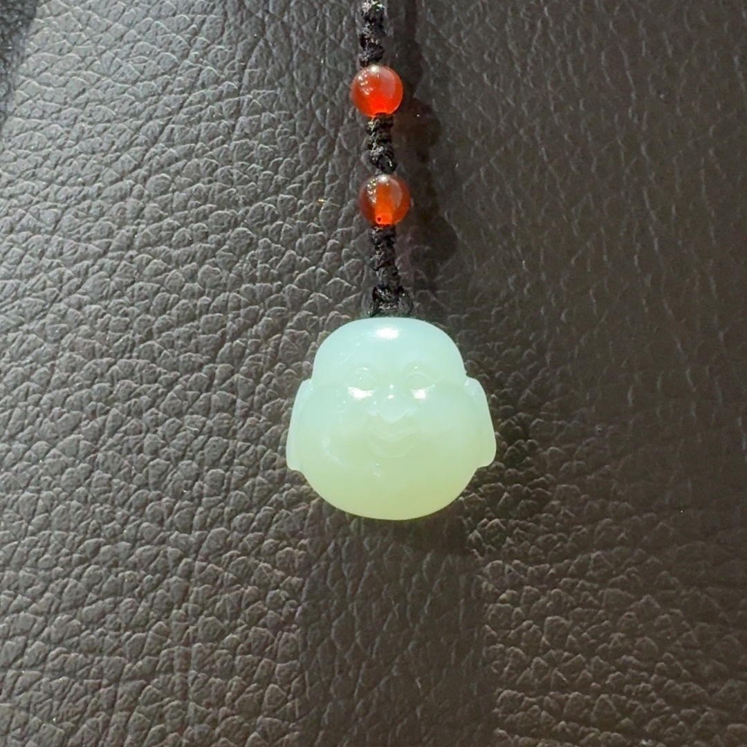 和田玉弥勒佛吊坠挂坠精美手工雕刻