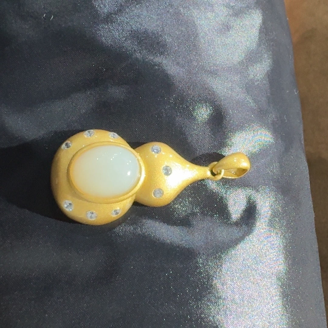 银镶和田玉葫芦（福禄）气质轻奢精美镶嵌项坠时尚简约