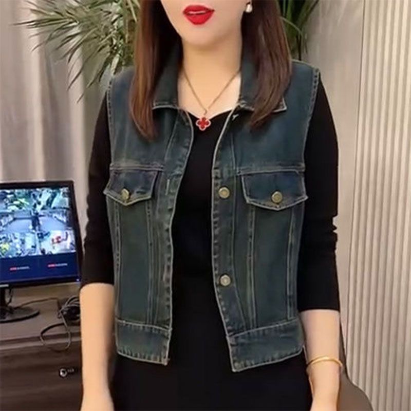 2025春秋新款牛仔马甲女小个子韩版大码宽松显瘦百搭坎肩马夹外套