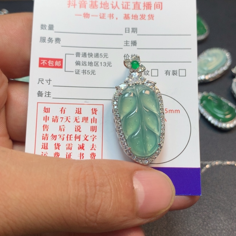 【闪购商品】翡翠颈饰银S925镶嵌青