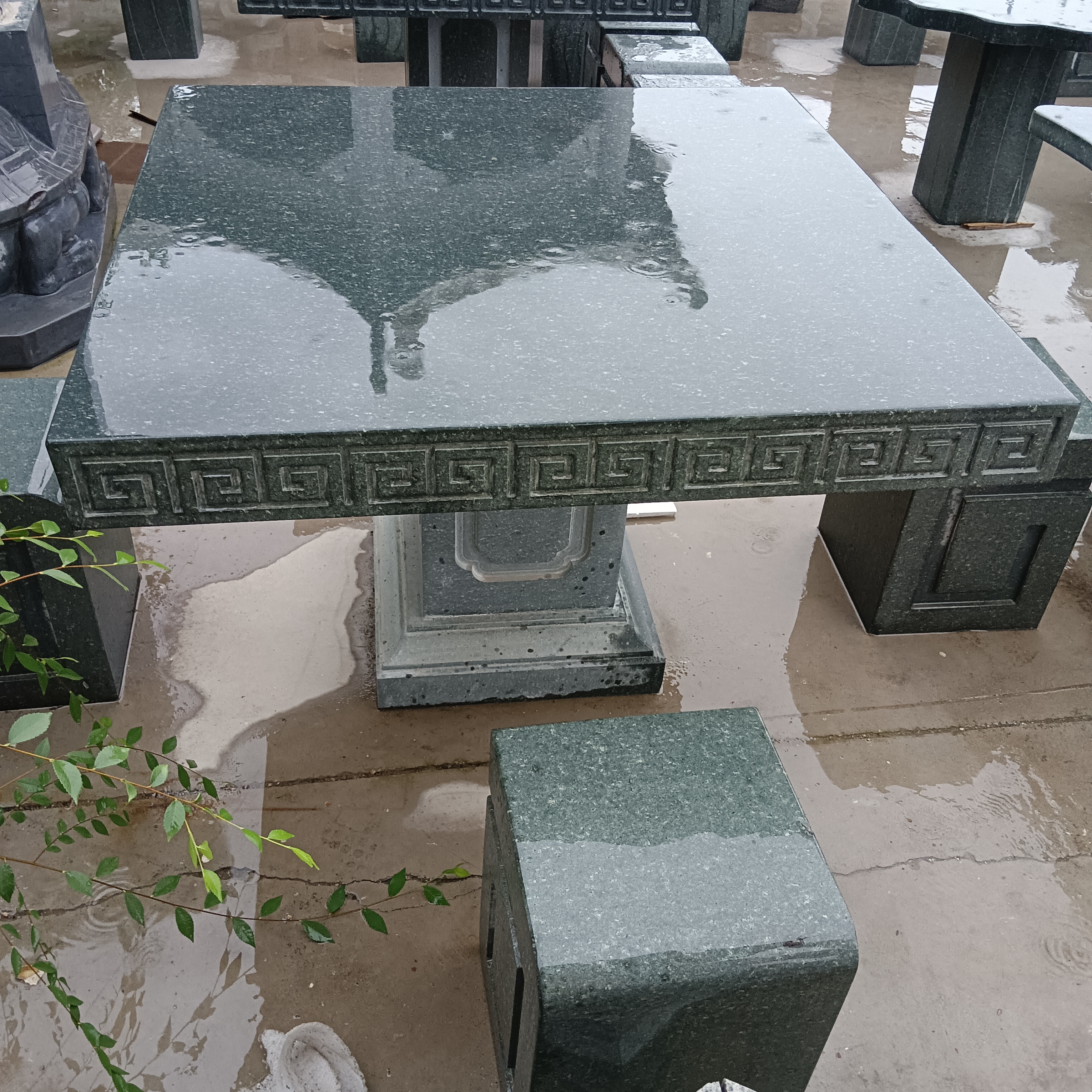 一 米回形纹方桌摆件各种石质室内室外基础摆件