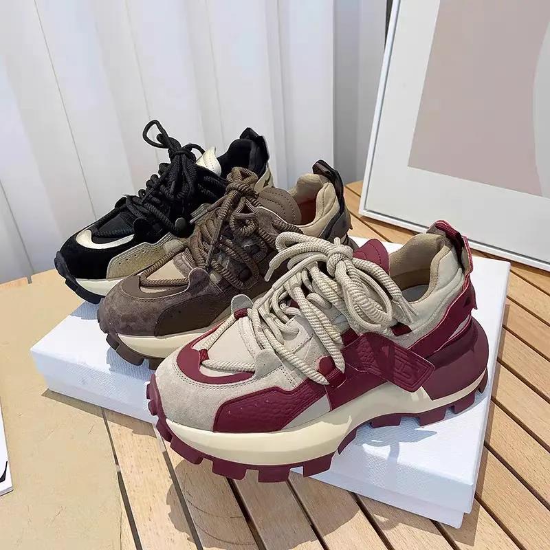 千寻宜阿甘鞋女鞋秋冬款2023新款休闲复古小众厚底爆款百搭老爹鞋