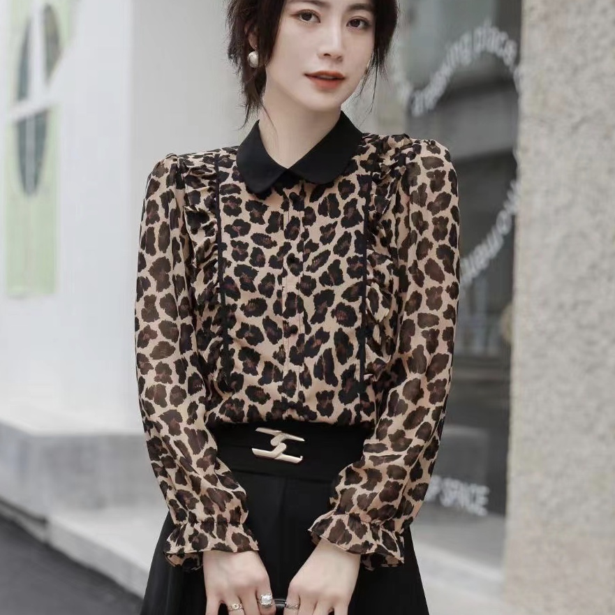 2023显瘦气质洋气打底宽松印花夏季小众衬衣碎花时尚薄款通勤翻领