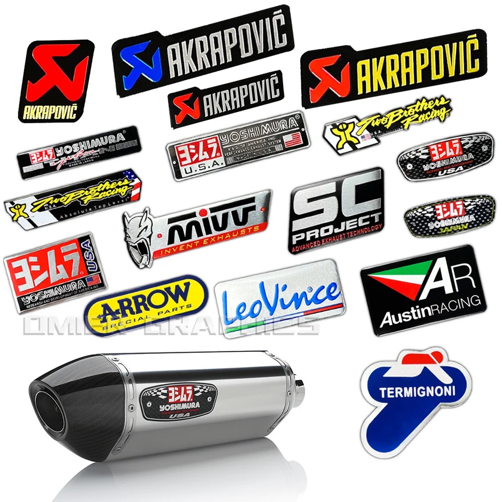 摩托车耐高温金属铝贴排气管贴纸天蝎尾气贴花改装AK吉村SC标志AR