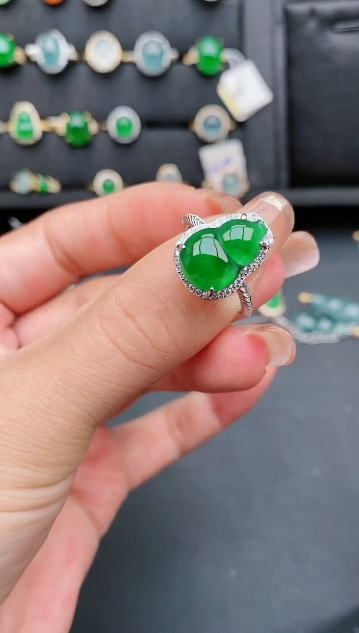 【闪购商品】翡翠戒指银S925镶嵌1111111111