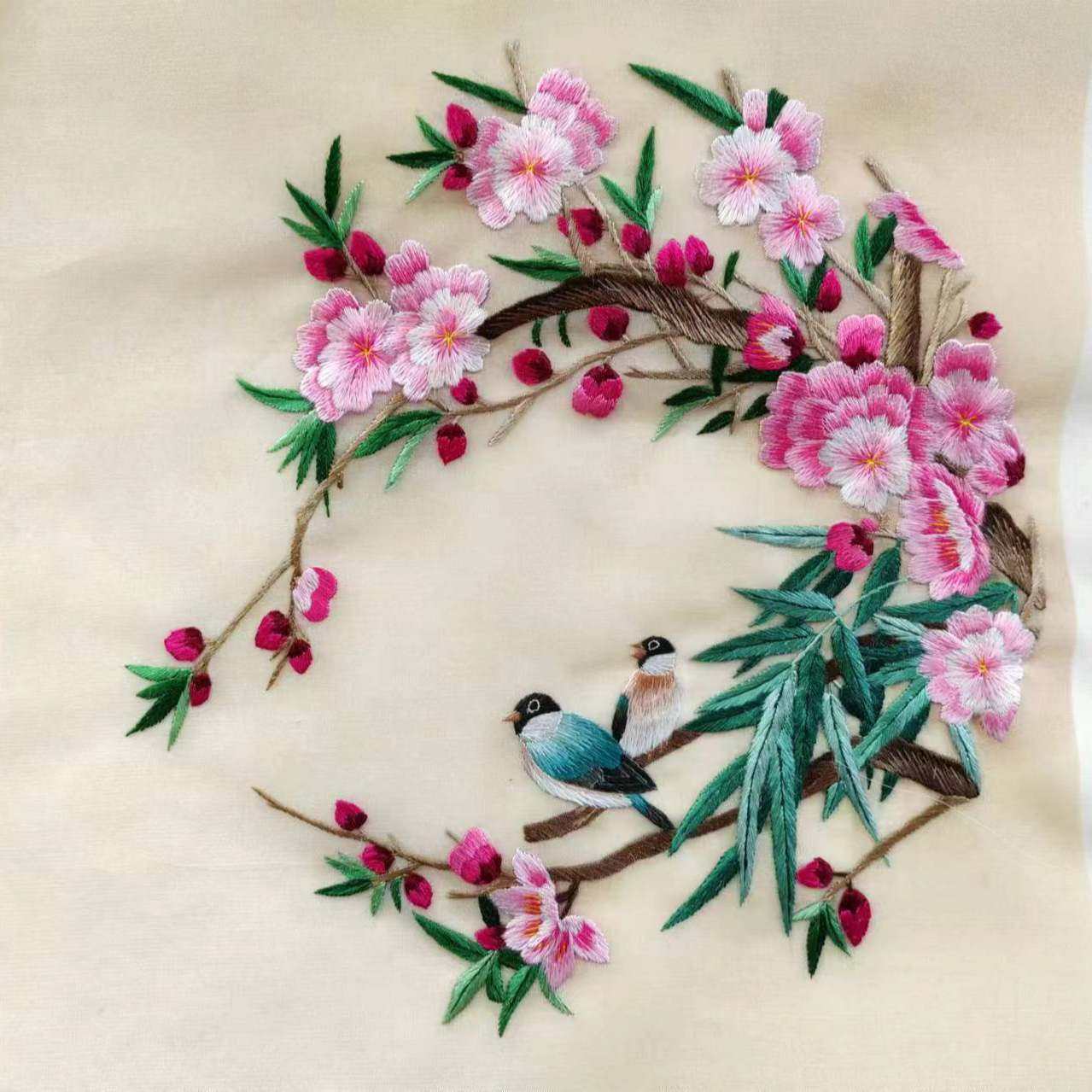 高工精品花鸟苏绣