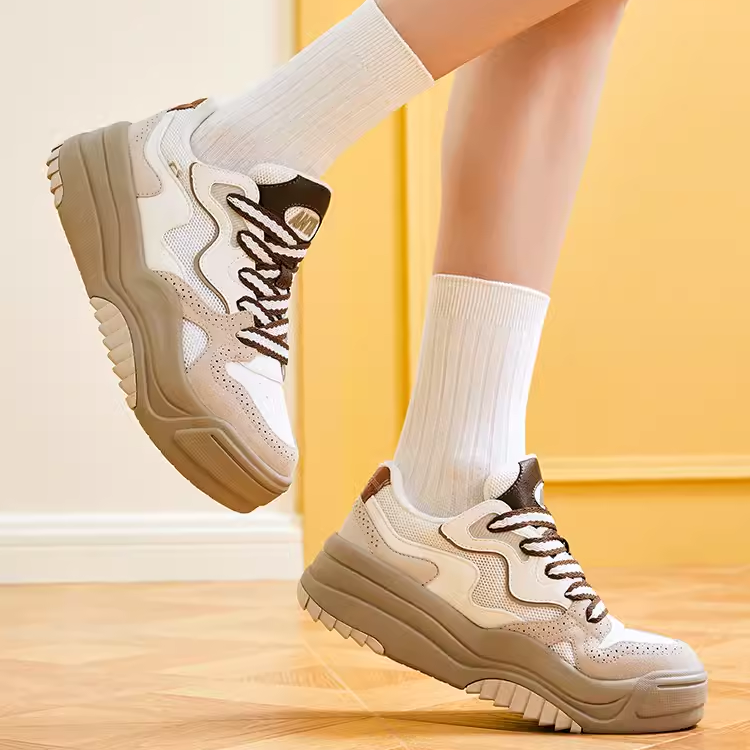 安踏蛋挞鞋休闲鞋女鞋夏季新款潮流增高透气德训鞋女鞋122438021