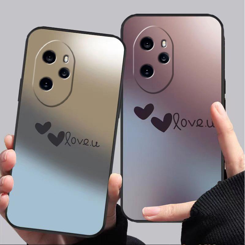 荣耀100pro手机壳HONOR100PRO硅胶石墨线条LOVE女款防摔简约创意