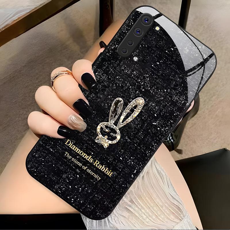 OPPOreno3手机壳RENO3玻璃钻石彩绘图案新女款时尚保护套创意个性