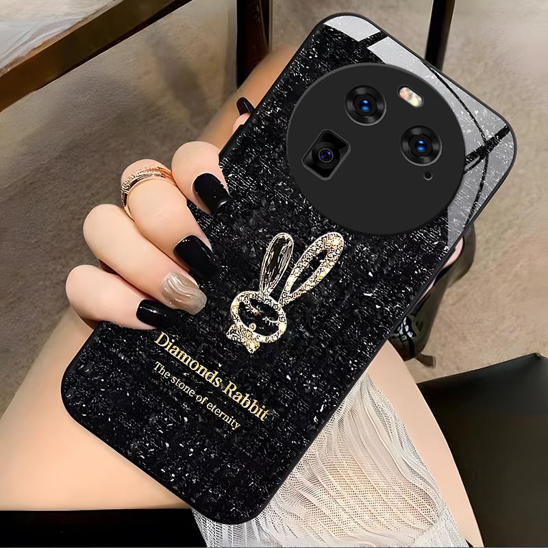 OPPOfindx6手机壳oppoFINDX6pro玻璃钻石彩绘图案新女款时尚保护