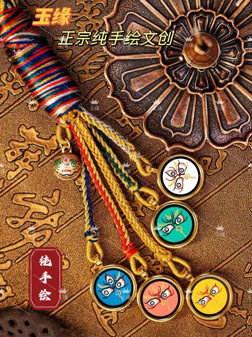 钛钢吊坠 钛钢吊坠五路手绘 唐卡 文创钛钢吊坠【以过香不支持7】