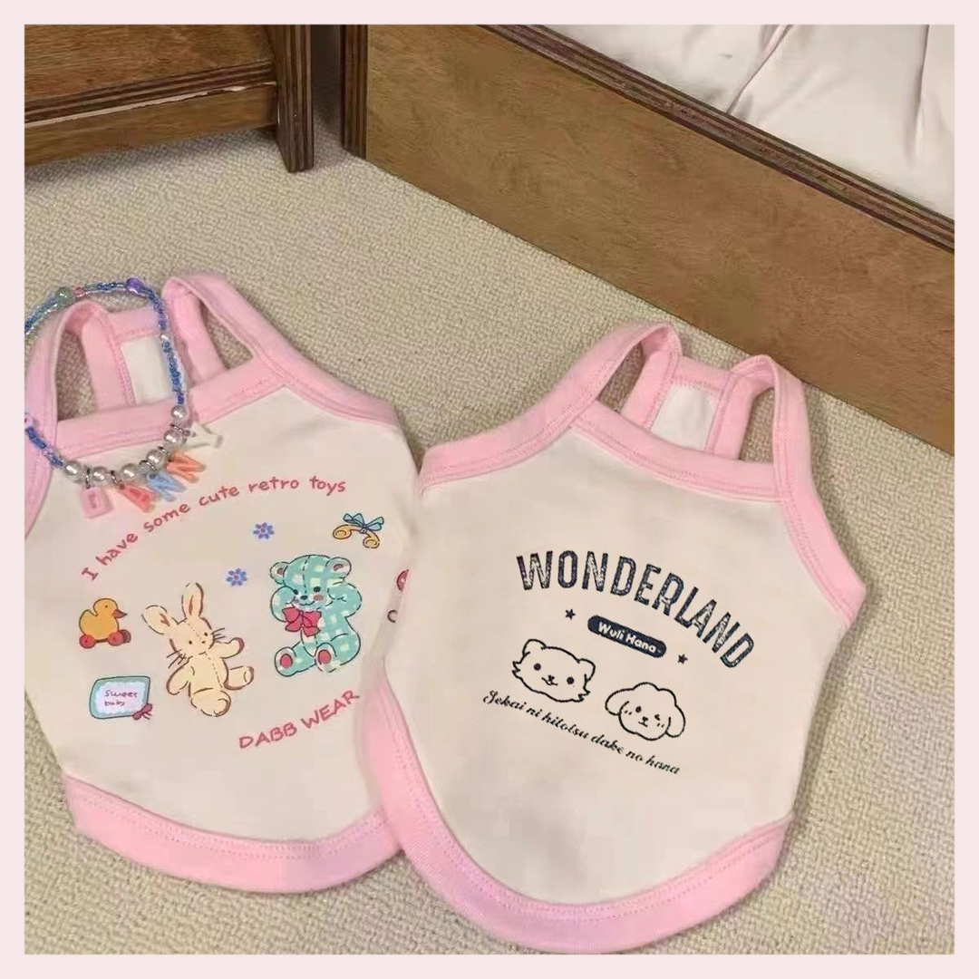 宠物衣服小狗狗吊带背心春夏薄款马尔济斯衣服小型犬泰迪比熊博美