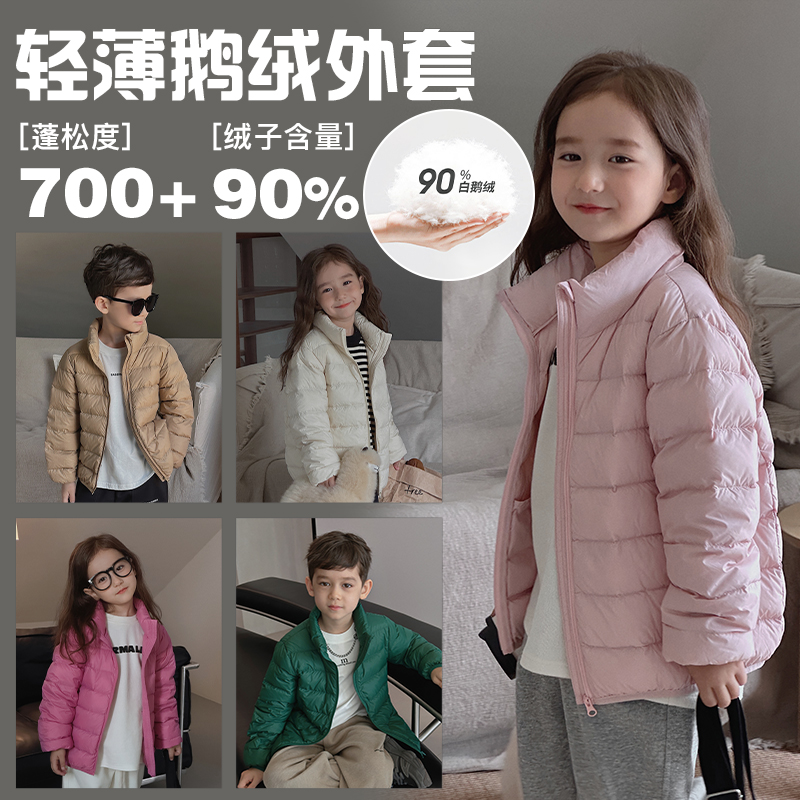 辰辰妈【小鹅绒】秋冬儿童日常穿搭外穿童装轻薄立领羽绒外套4041X