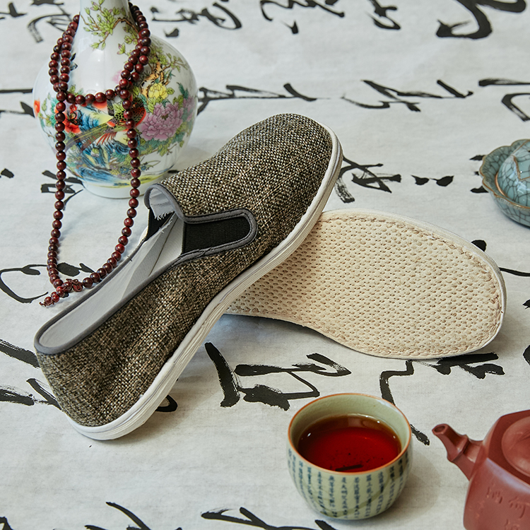 正宗千层底男女纯手工麻布鞋麻灰色情侣款老北京布鞋透气吸汗养脚