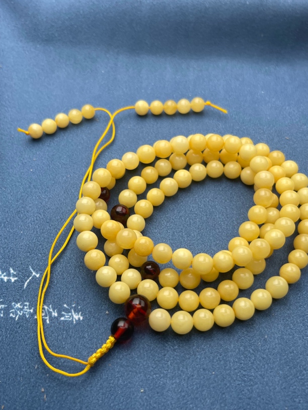 天然蜜蜡108圆珠7+