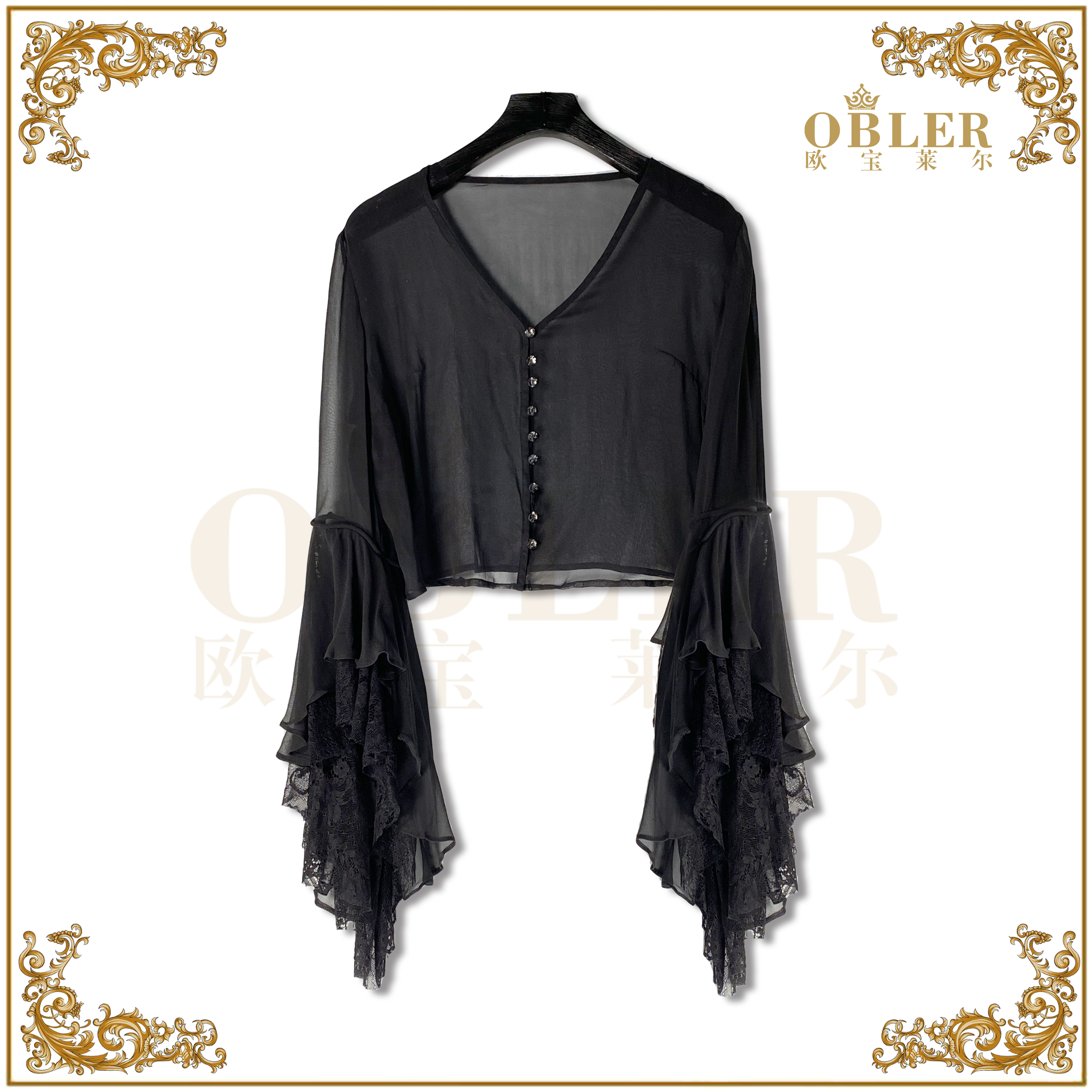 【欧宝莱尔】轻奢时尚品质女装披肩8162-8889-2黑色