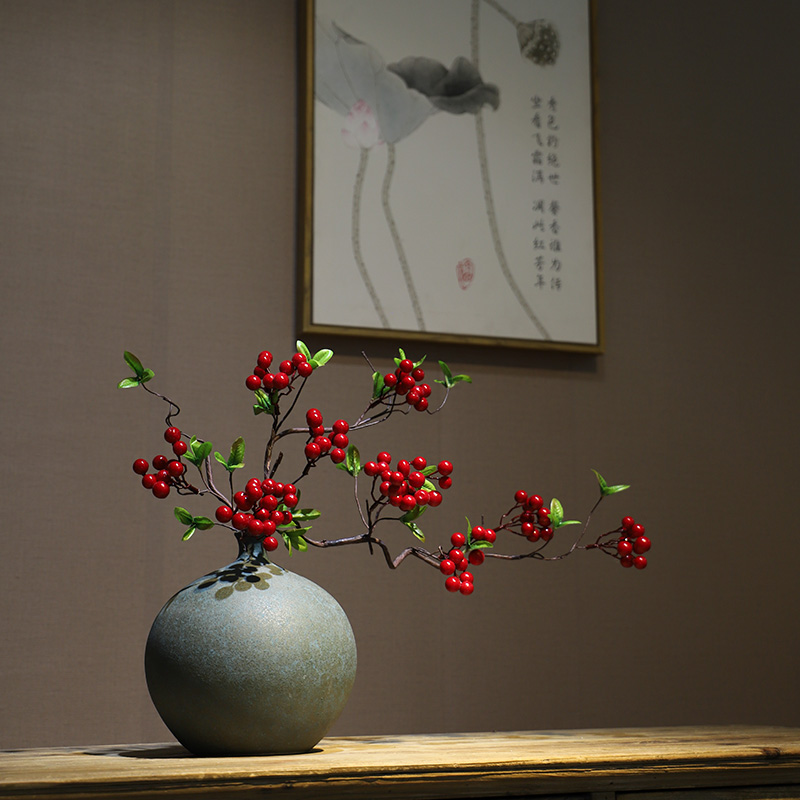 复古陶瓷花瓶新式禅意花插景德镇家居客厅玄关桌电视柜茶几
