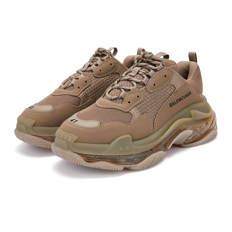 BALENCIAGA巴黎世家男士混合材质透明底老爹鞋休闲运动鞋