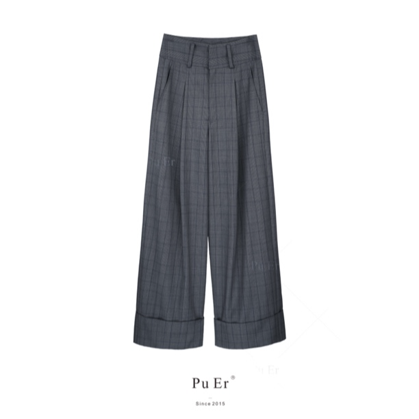 PUER英式亲王格羊毛休闲裤