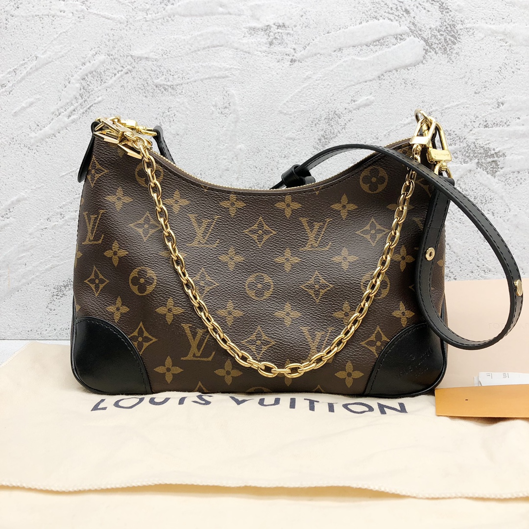 99新 LouisVuitton/路易威登 LV老花芯片黑色牛角包 25040042-01