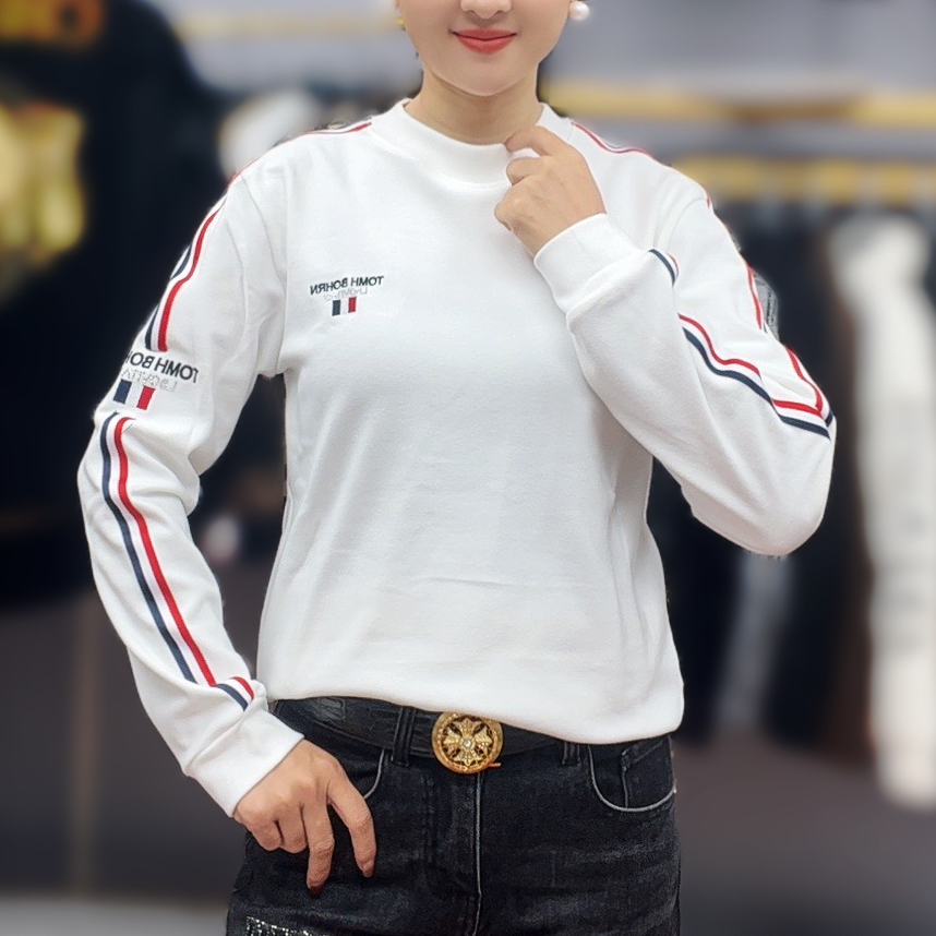 2024秋冬新款男士时尚潮流帅气百搭刺绣圆领德绒保暖长袖打底卫衣