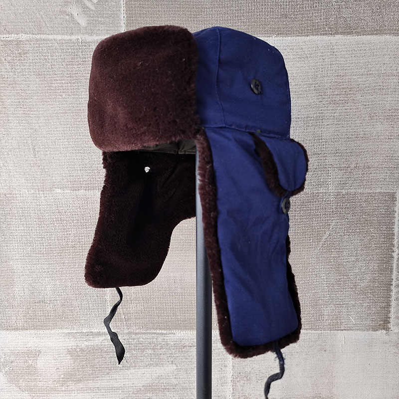 库存蓝色帽海蓝色栽绒帽东北保暖防寒棉帽