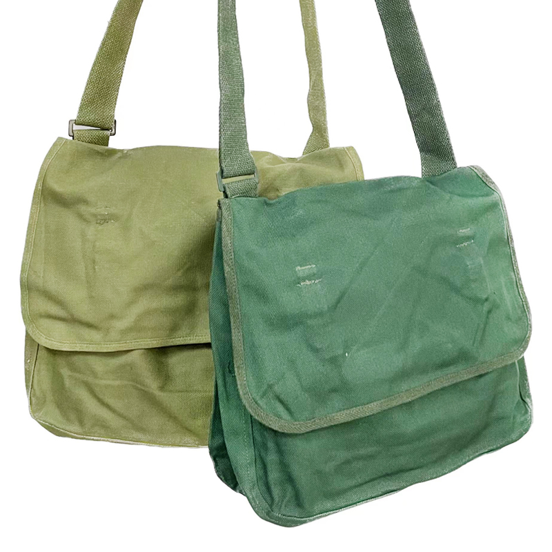 全新库存老货经典老式帆布挂包收藏复古单肩小书包小休闲挂包