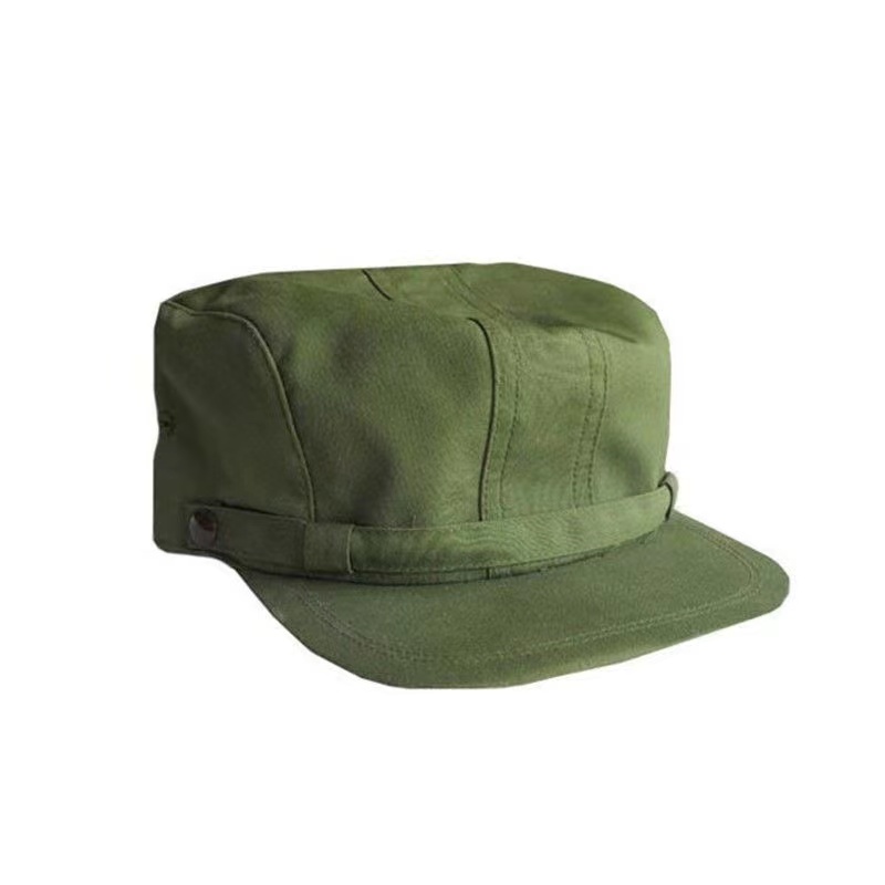 库存老货训练帽黄绿色平顶帽户外工作帽复古怀旧收藏解放帽