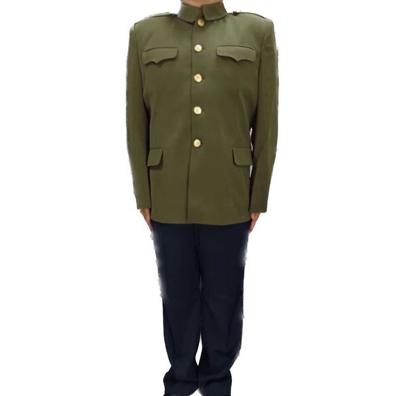 经典老货冬服马裤呢男士保暖加厚正装西服上绿下蓝套装