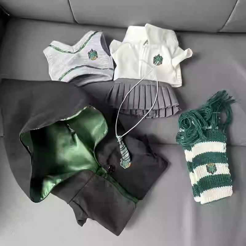 20cm娃衣棉花娃娃衣服哈利波特娃衣霍格沃茨斯莱特林学院棉花娃衣