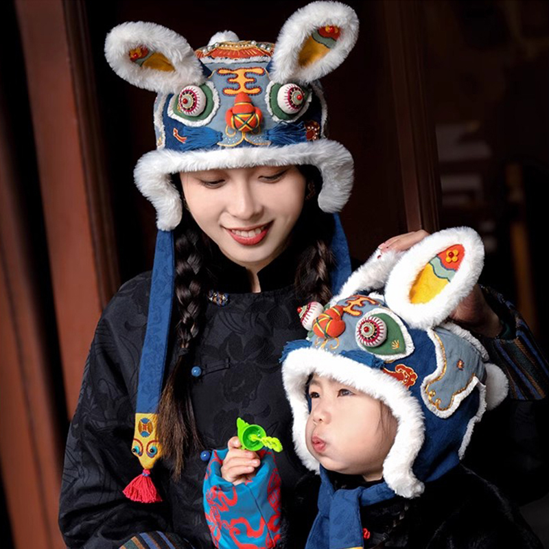 王的手创 蛇盘兔帽高端手工刺绣diy材料包蛇年新春中国风非遗礼物