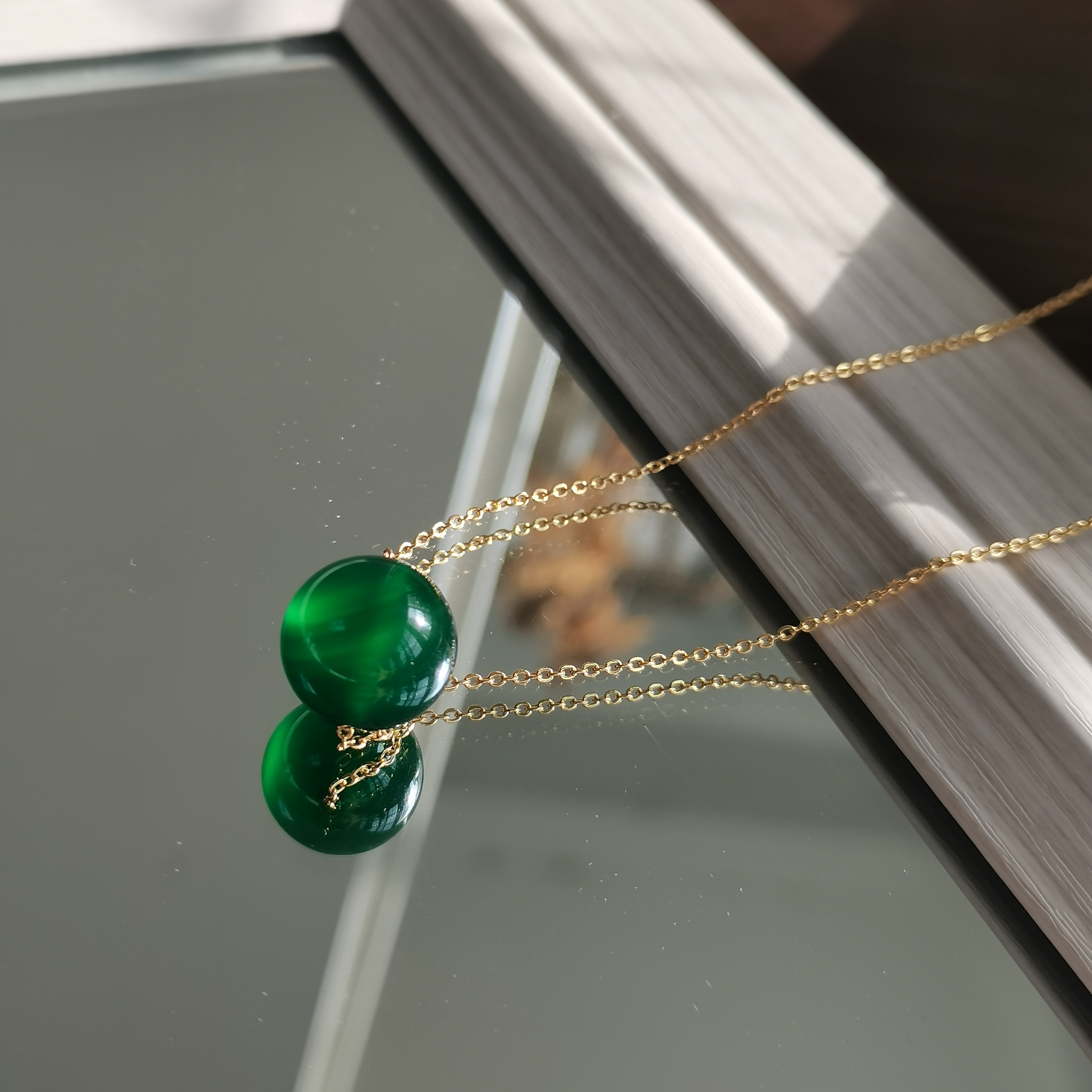 天然玉髓锁骨链转运路路通复古气质送妈妈礼物