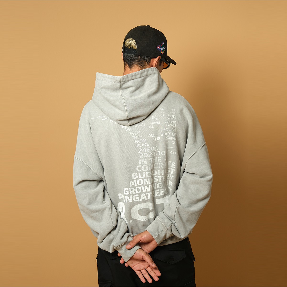 ComicTree C.t 2024秋冬季基础水洗拉链标语帽衫美式卫衣男士情侣