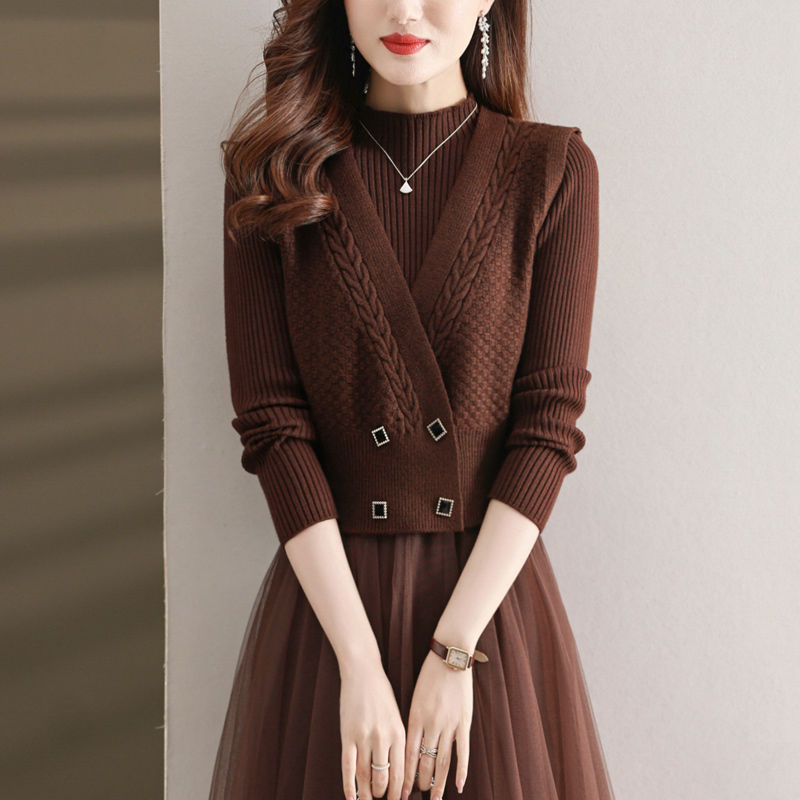 羊毛马甲背心女秋季2025新款今年流行两件套搭配毛衣秋冬马夹外搭