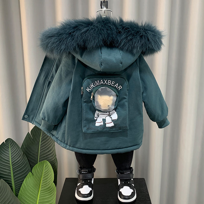 儿童男童棉衣外套冬装2023新款加厚冬季棉服派克服棉袄加绒上衣潮