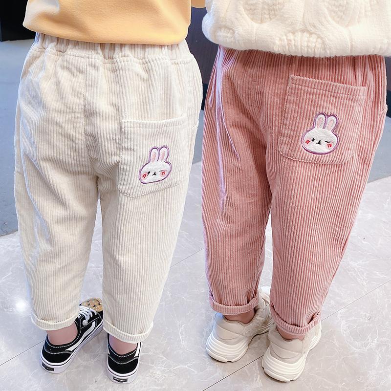 女童裤子2023秋装新款韩版灯芯绒洋气中小童女孩宝宝春秋休闲潮裤