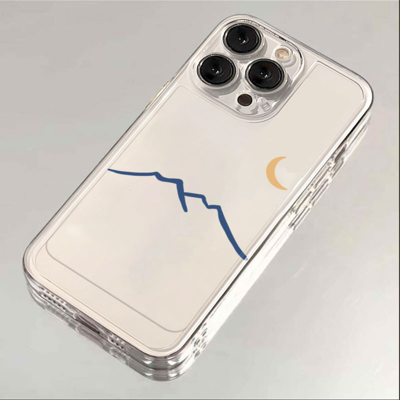 雪山残月iphone15苹果手机壳14promax硅胶13pro透明12创意11高级