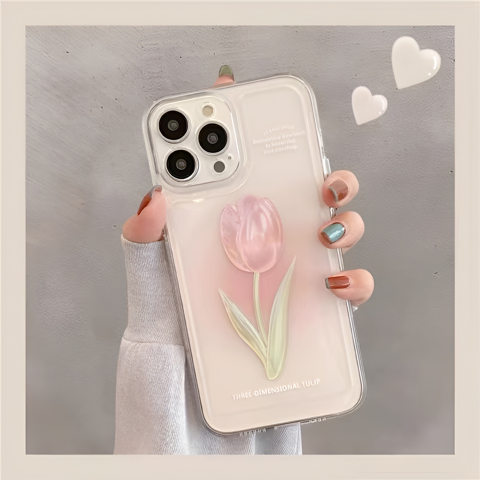 渐变简约郁金香iphone15苹果手机壳14promax硅胶13pro透明12创意X