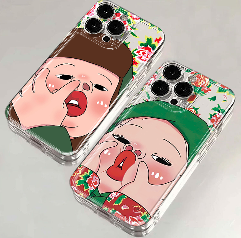 搞怪东北男女孩iphone15苹果手机壳14promax硅胶13pro透明12创意