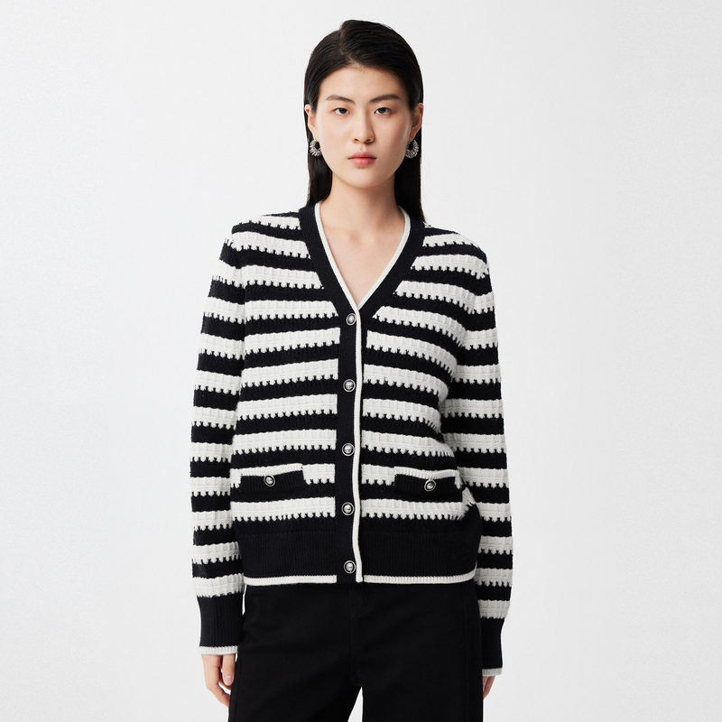 【商场同款】丽雪LEISURE圈圈纱条纹毛衫0051