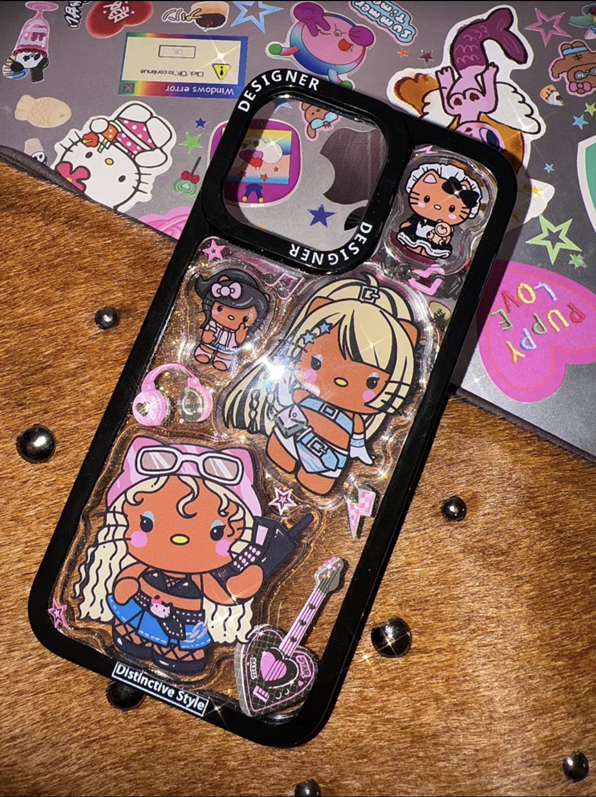 潮玩手工DIY手机壳创意潮牌可爱卡通全包个性ins透明彩绘防摔